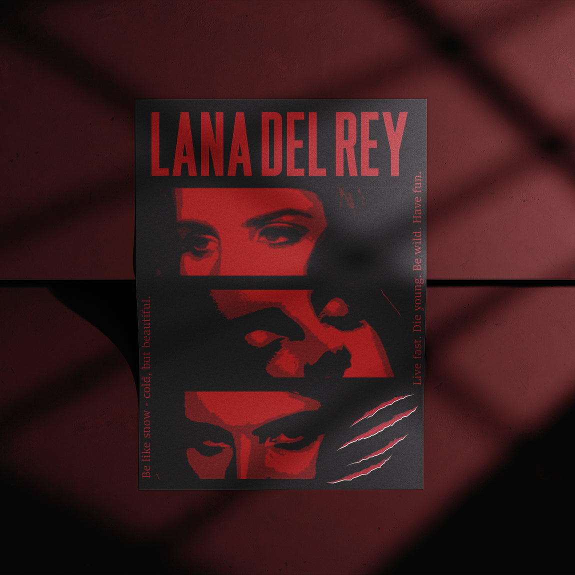 Lana Del Rey Red Eyes Split Poster
