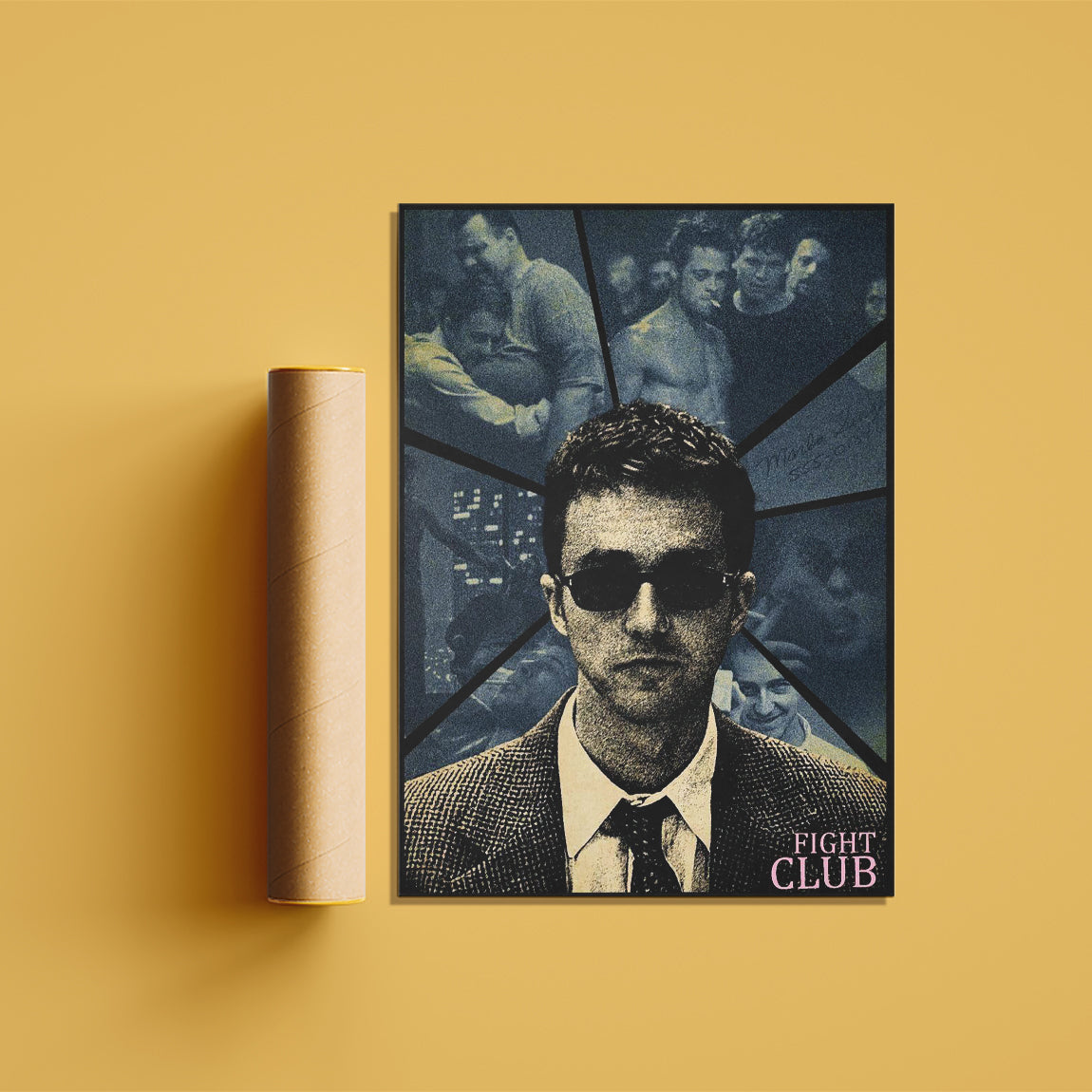 Fight Club Gritty Fragment Art Poster