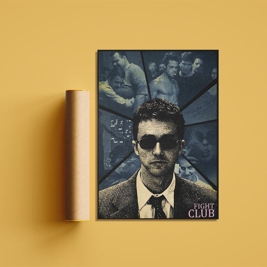 Fight Club Gritty Fragment Art Poster