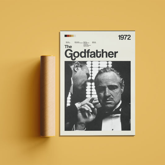 The Godfather 1972 Black & White Poster