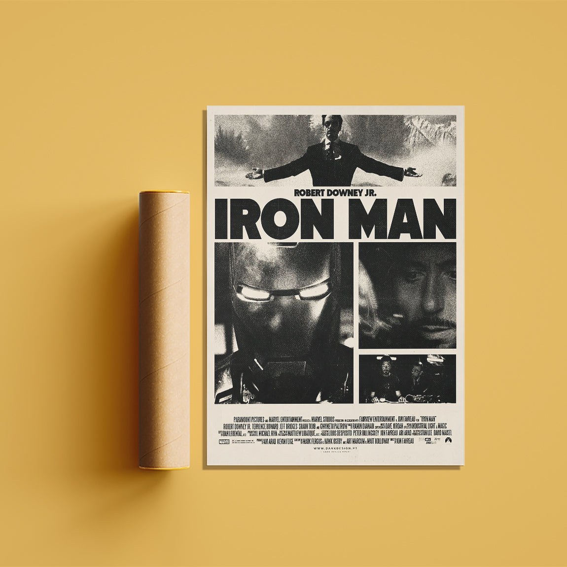 Iron Man Vintage Black & White Poster