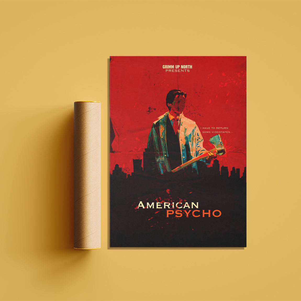 American Psycho Red Minimalist Poster