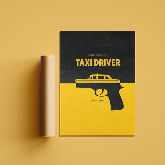 Taxi Driver Minimal Yellow Poster
