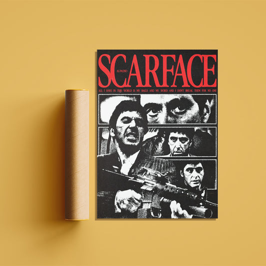 Scarface Vintage Black & White Poster