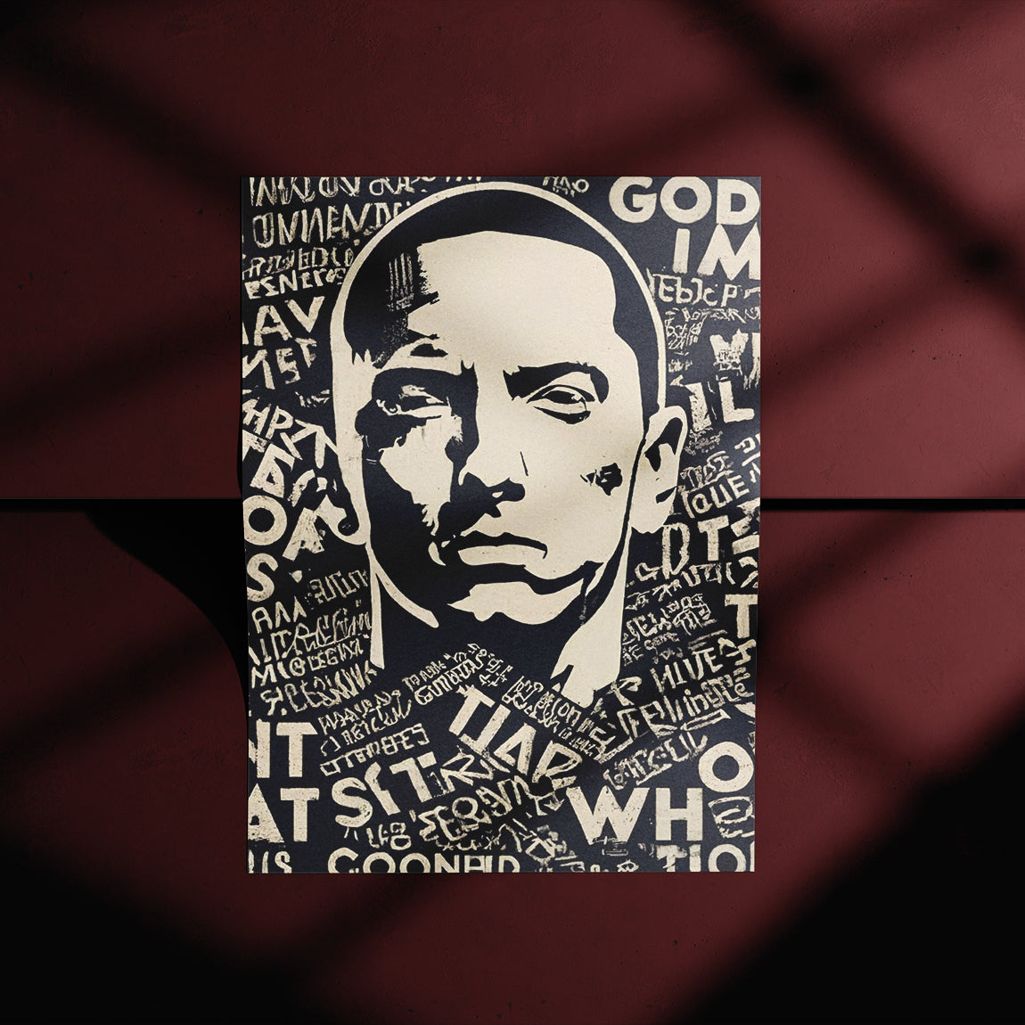 Eminem Typography Face Art Poster