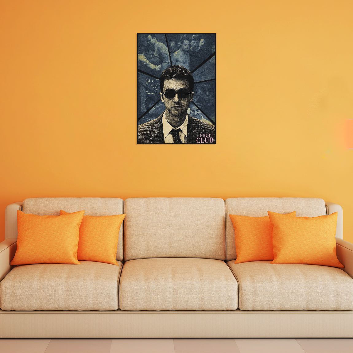 Fight Club Gritty Fragment Art Poster
