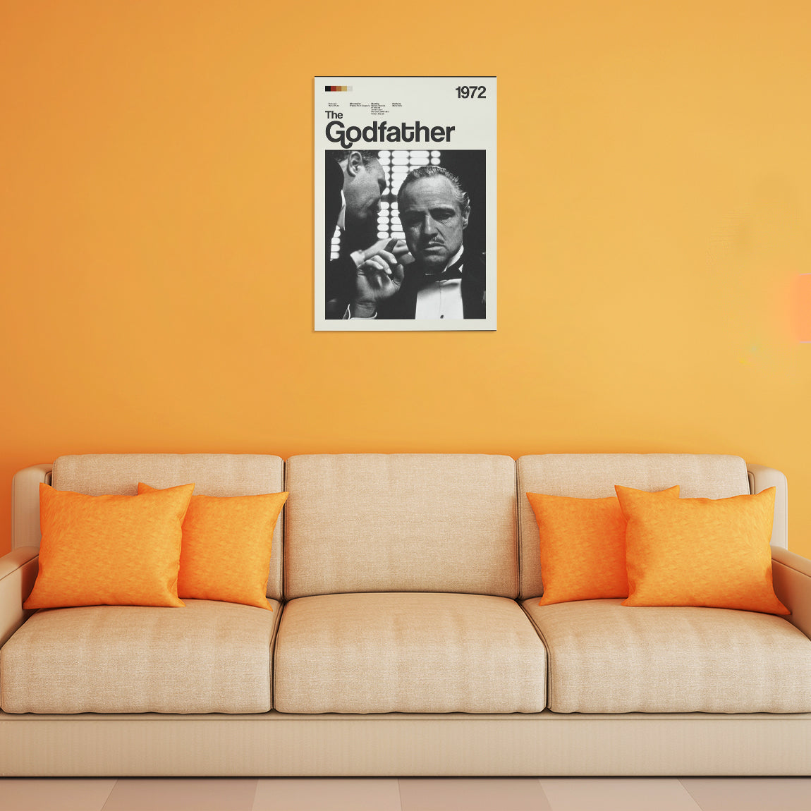 The Godfather 1972 Black & White Poster