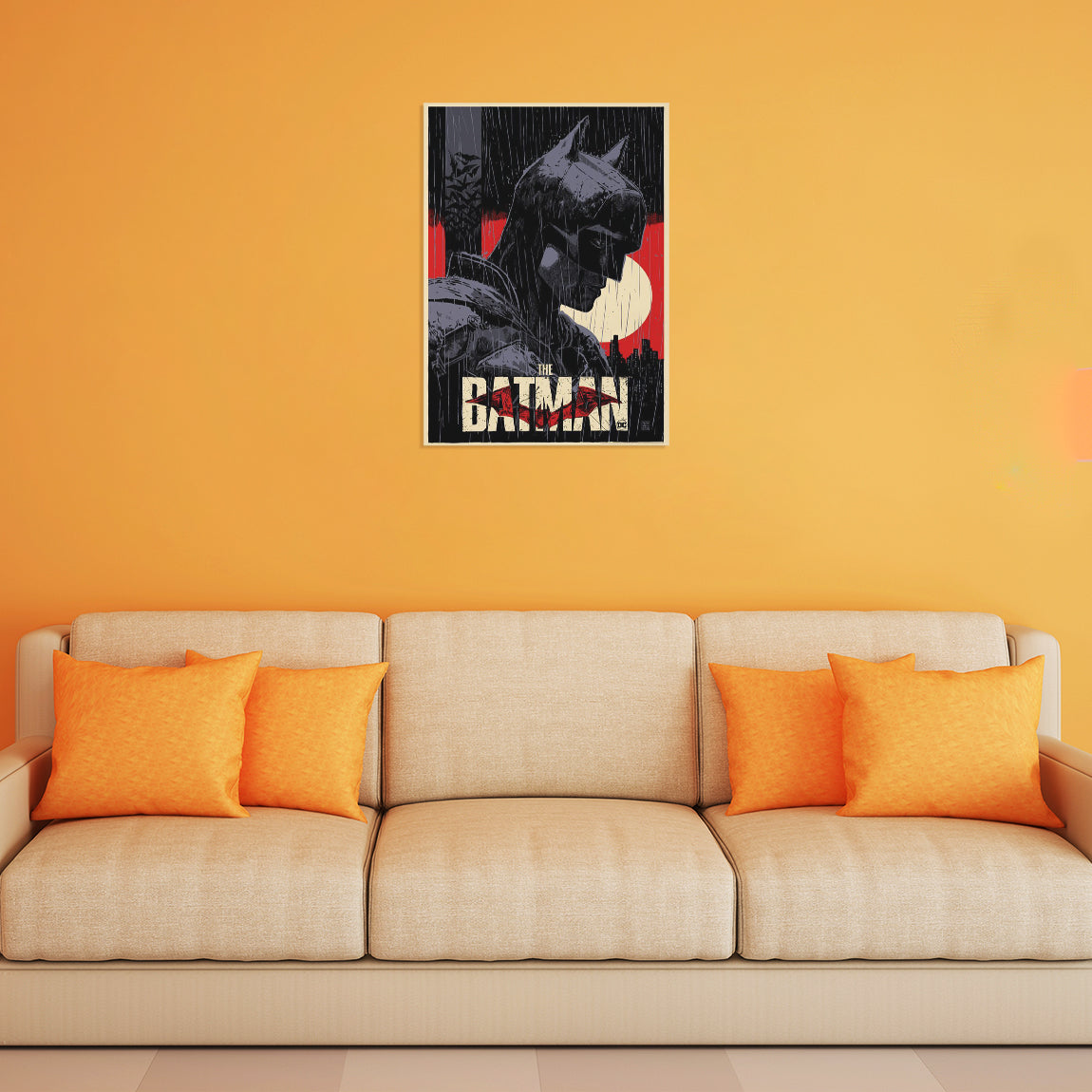 The Batman Rainy Silhouette Poster