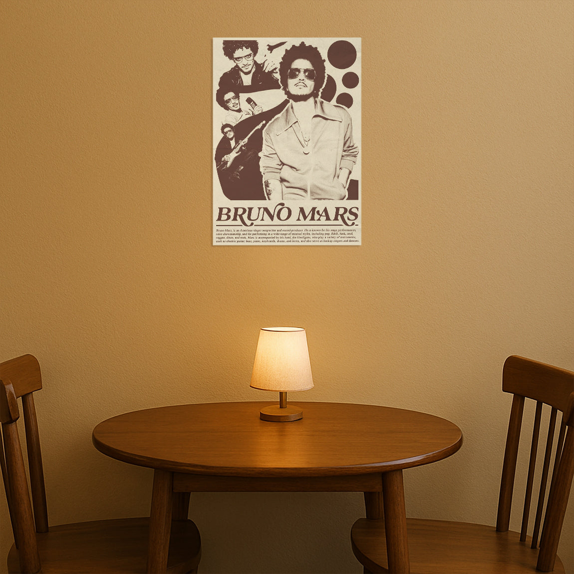 Bruno Mars Retro Collage Poster