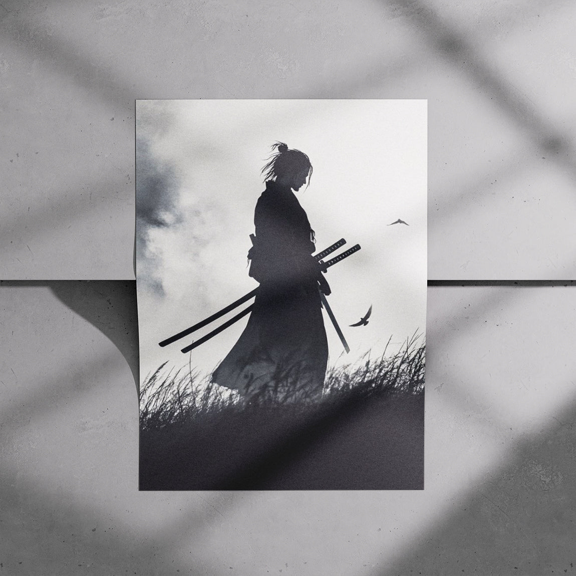 Lone Samurai Silhouette Poster