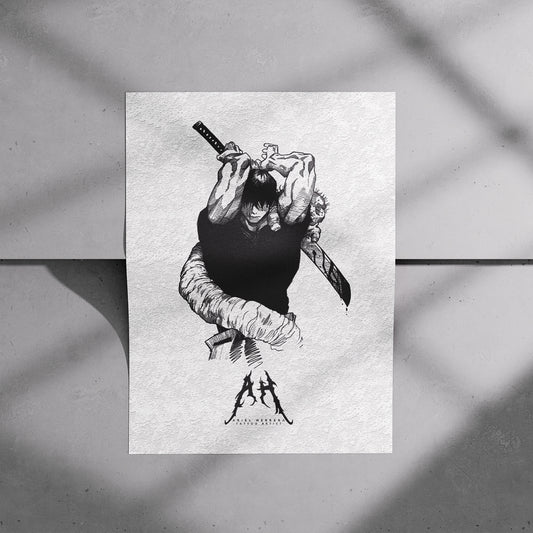 Swordsman Overhead Strike Manga Poster