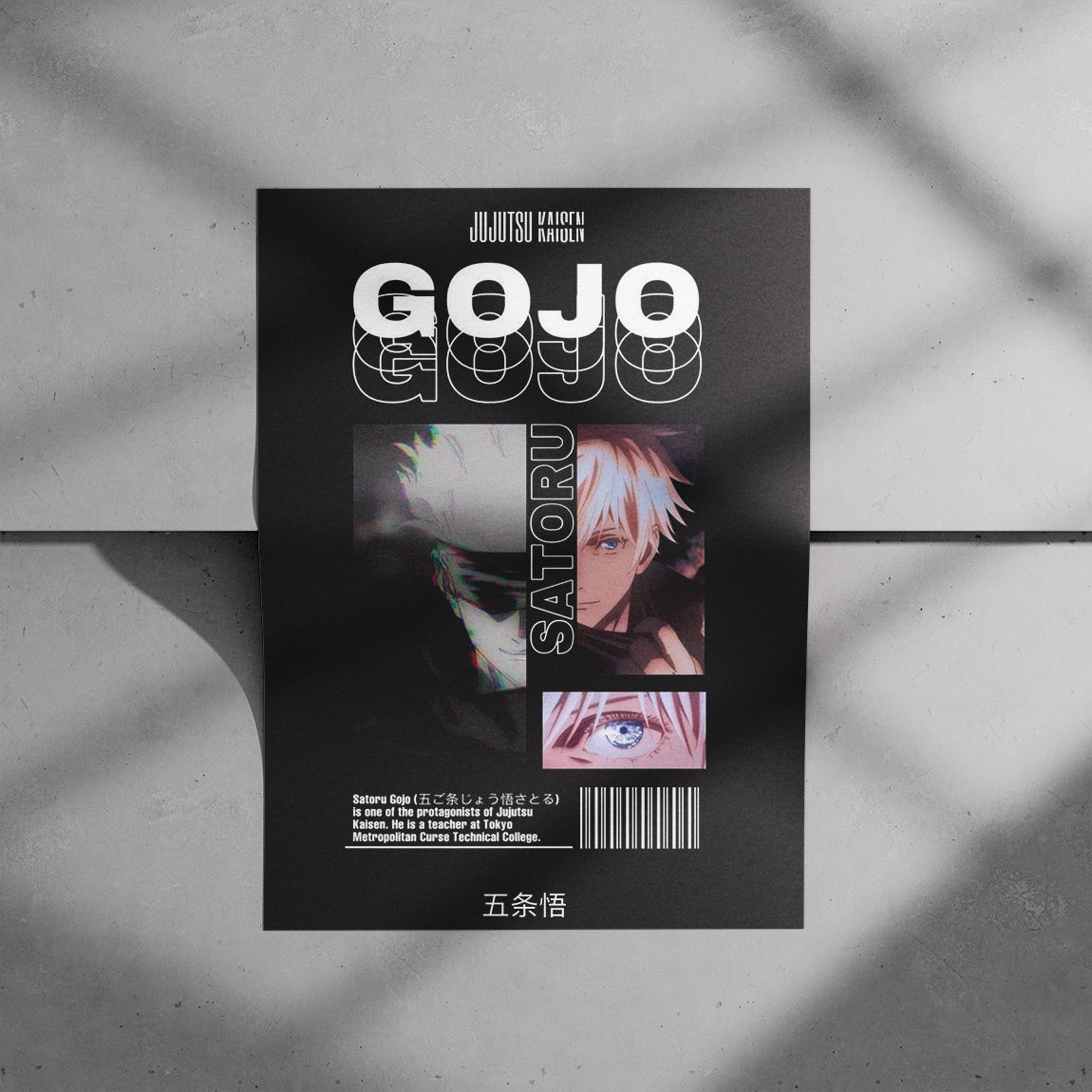 Gojo Satoru Glitch Art Poster