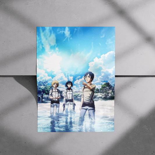 Beach Scene Attack on Titan Poster