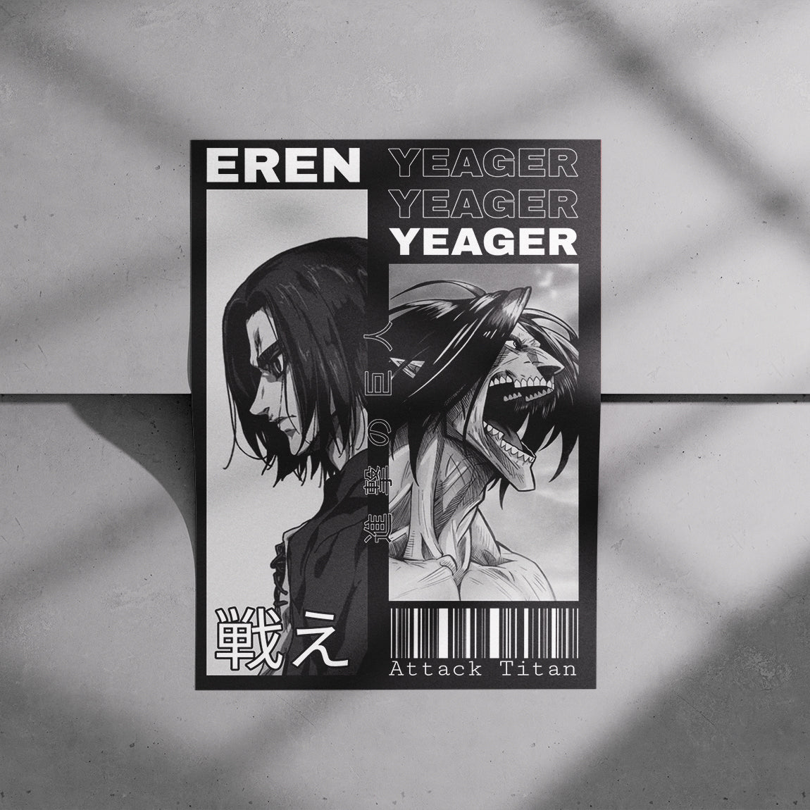 Eren Yeager Attack Titan Split Poster