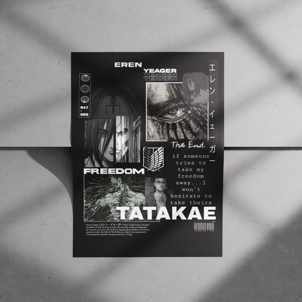 Eren Yeager Freedom Collage Poster