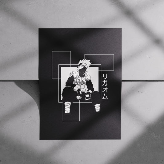 Kakashi Hatake Minimal Monochrome Poster