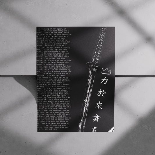 Samurai Katana Poetic Poster