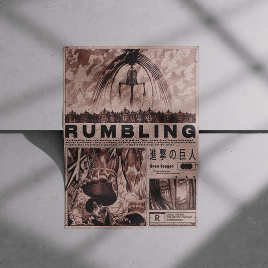 Rumbling Attack on Titan Vintage Poster