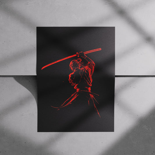 Crimson Blade Samurai Poster
