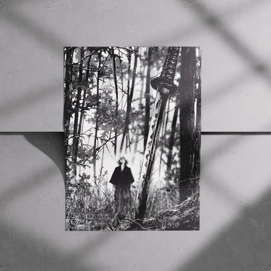 Lone Katana Forest Scene Poster