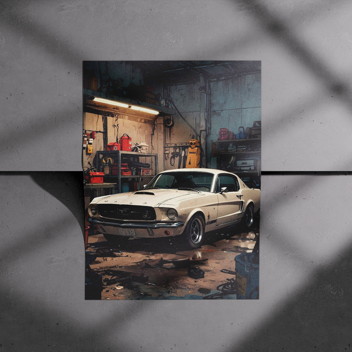 Classic Ford Mustang Garage Poster
