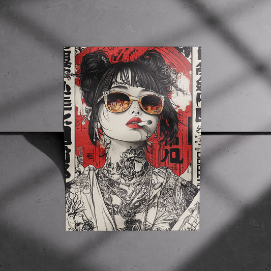Urban Rebel Tattoo Girl Poster