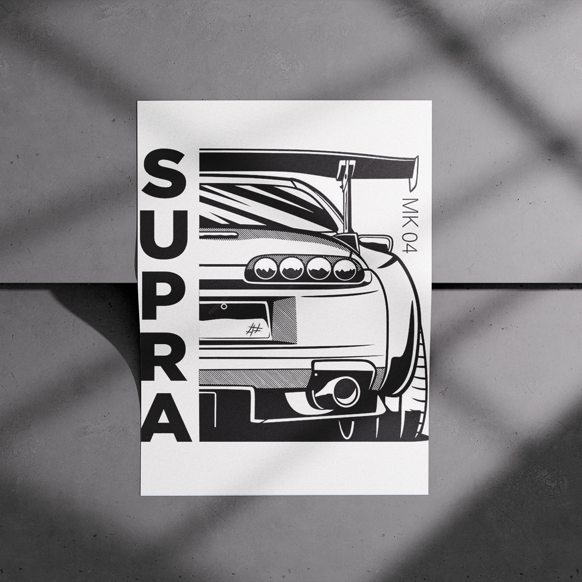 Toyota Supra MK4 Rear Line Art Poster