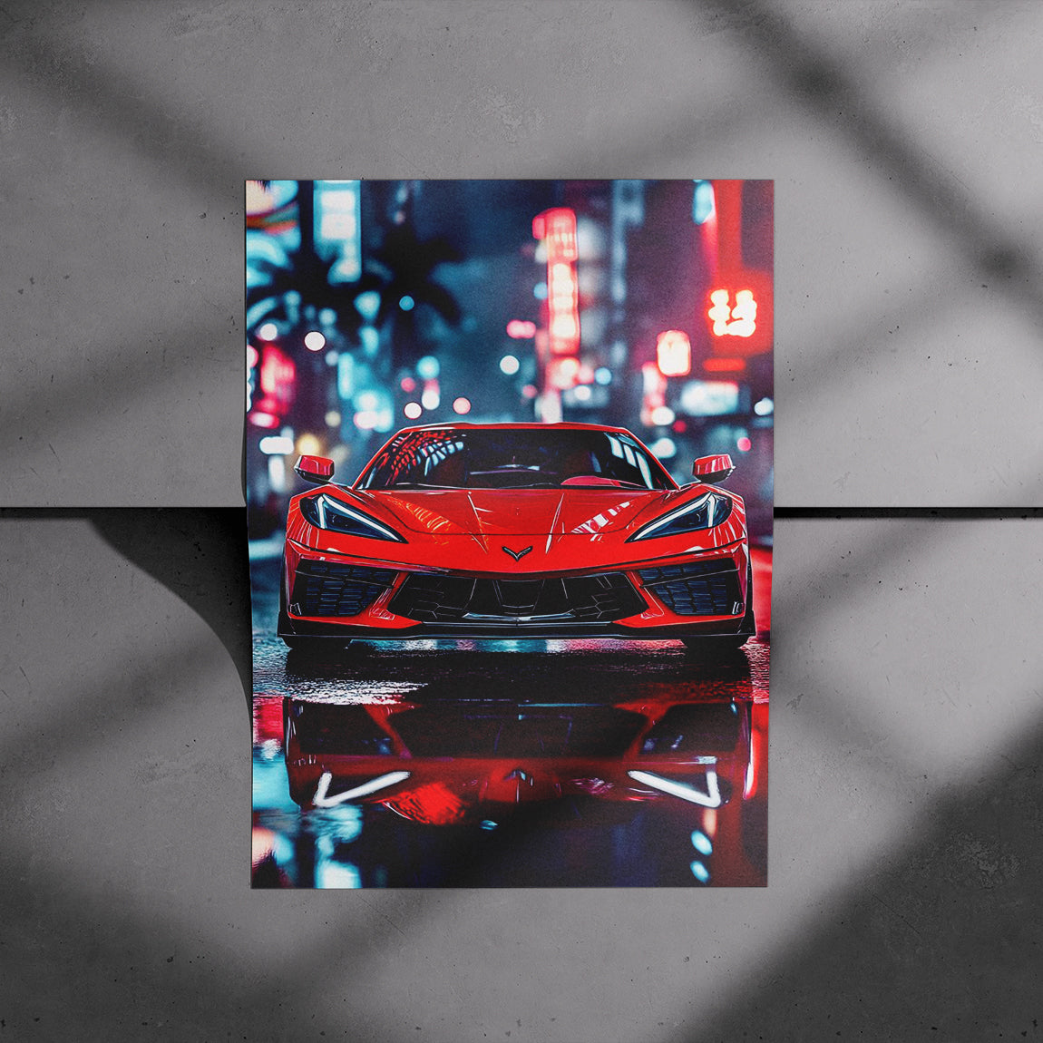 Corvette C8 Neon City Poster