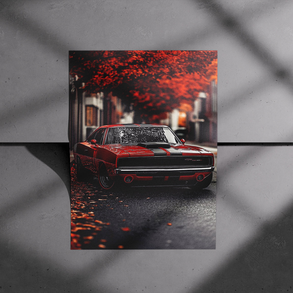 Dodge Charger Autumn Street Poster