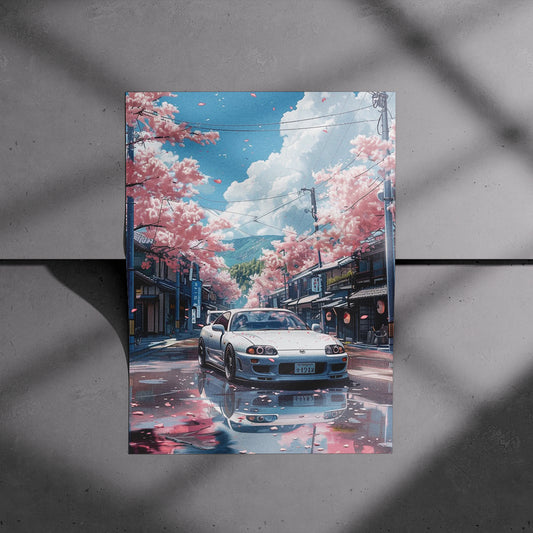 Toyota Supra Sakura Street Poster