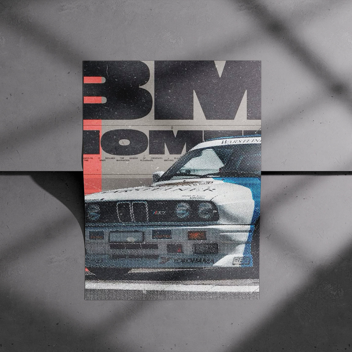 BMW Halftone Vintage Poster