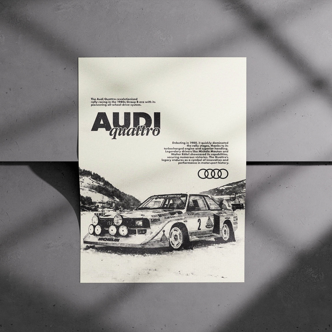 Audi Quattro Group B Vintage Poster