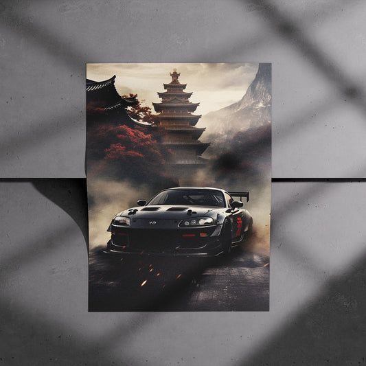Toyota Supra Drift Pagoda Poster