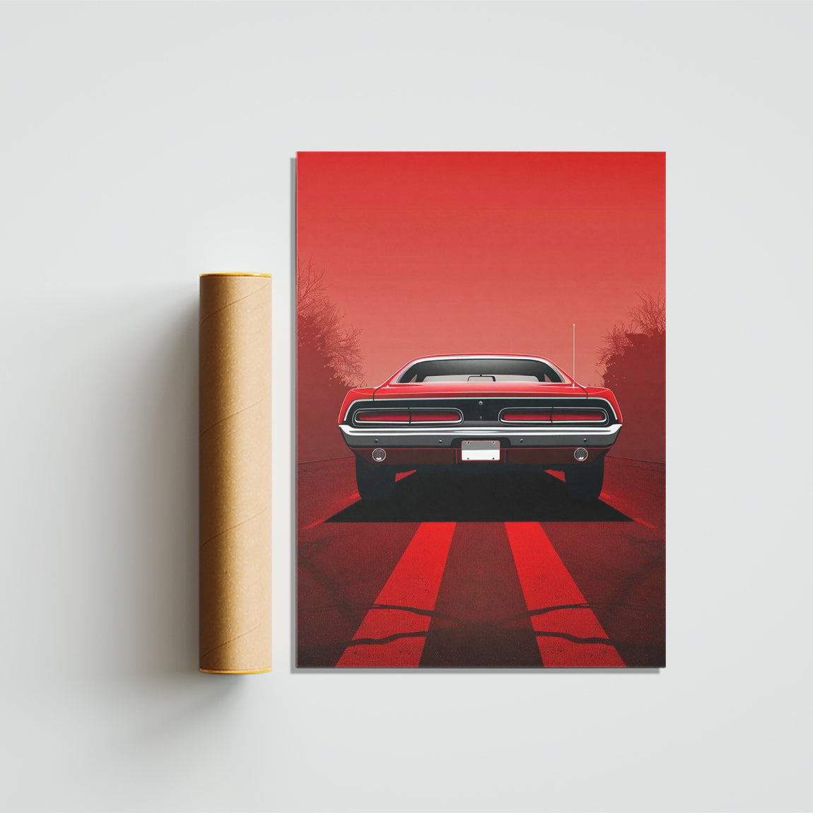Classic Red Muscle Car Poster