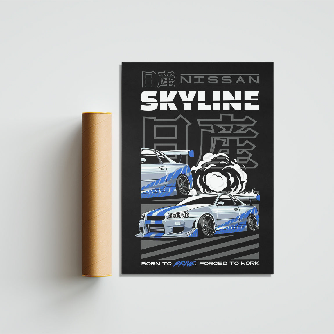 Nissan Skyline Smoke Drift Poster