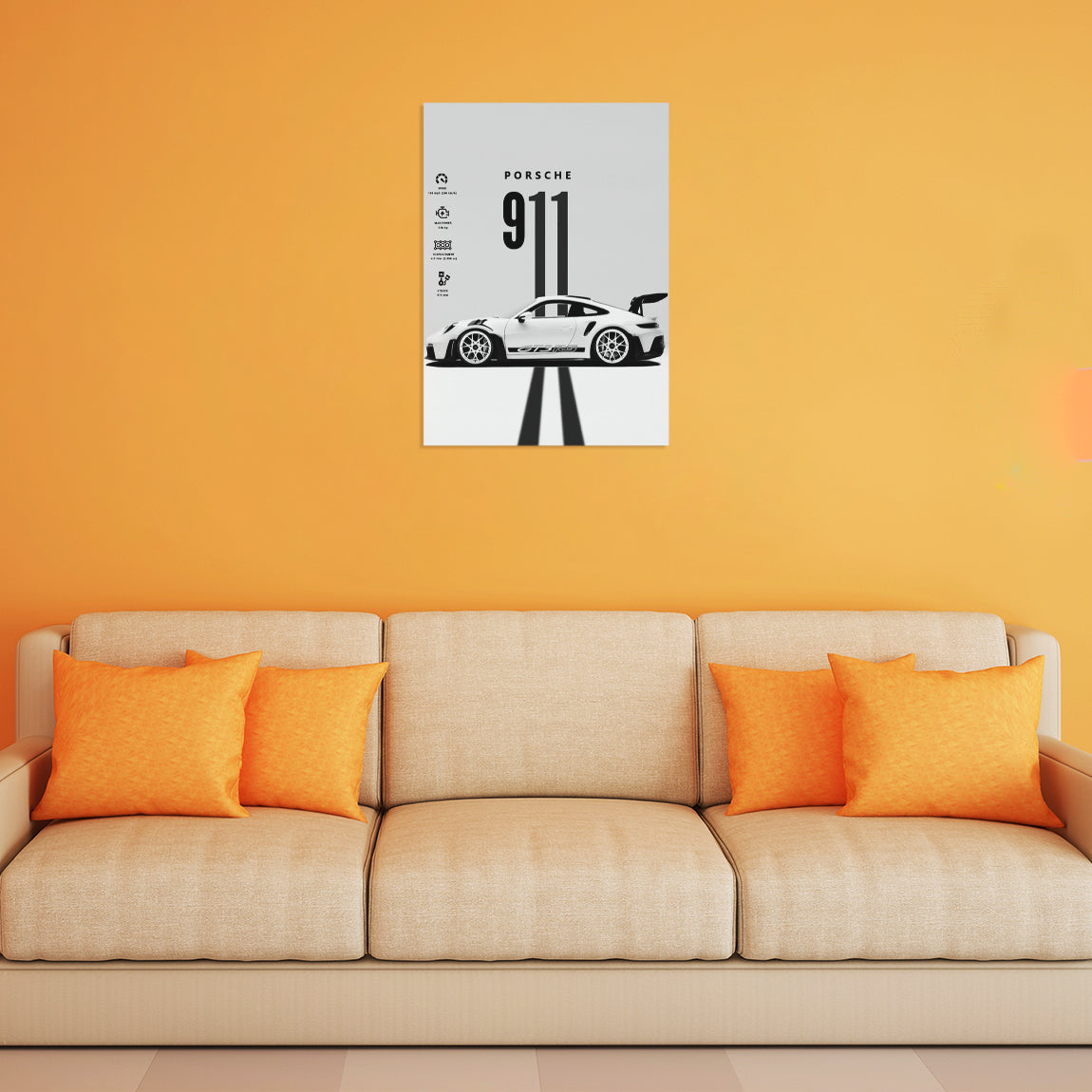 Porsche 911 GT3 RS Minimalist Poster