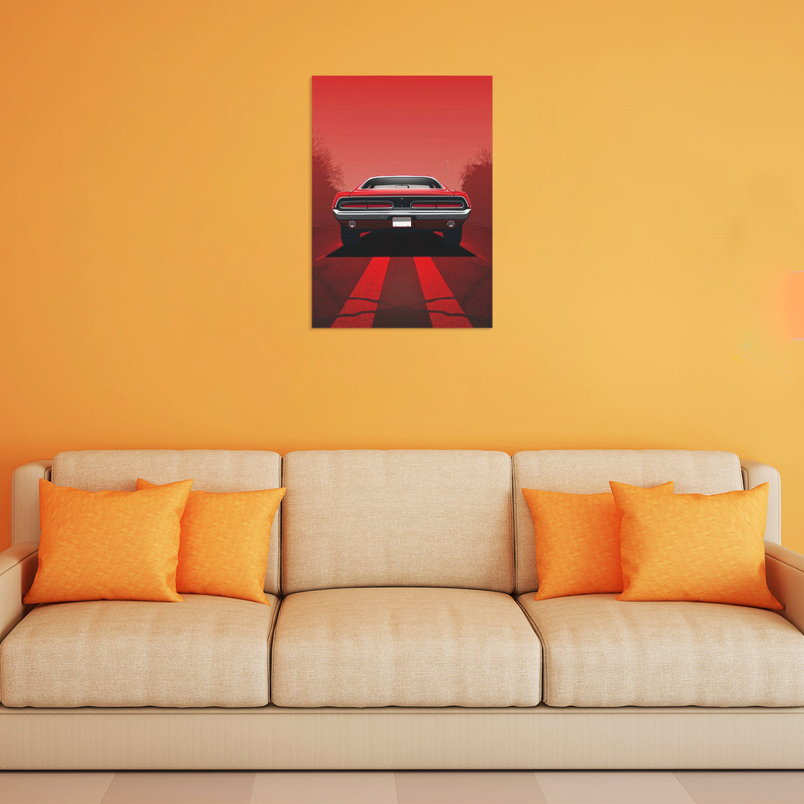 Classic Red Muscle Car Poster