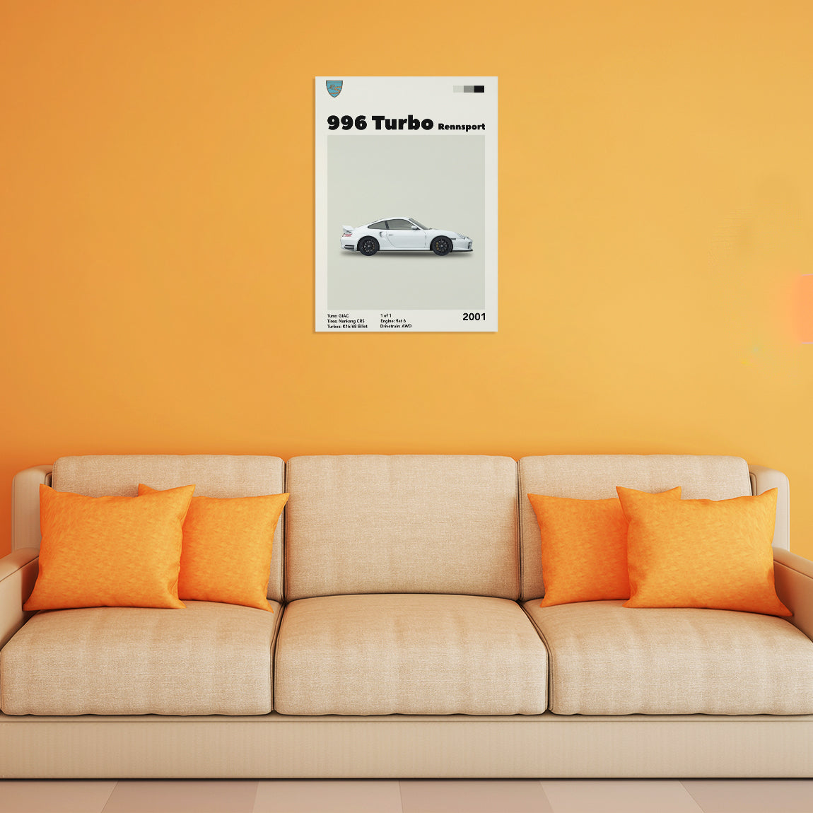 Porsche 996 Turbo Minimalist Poster