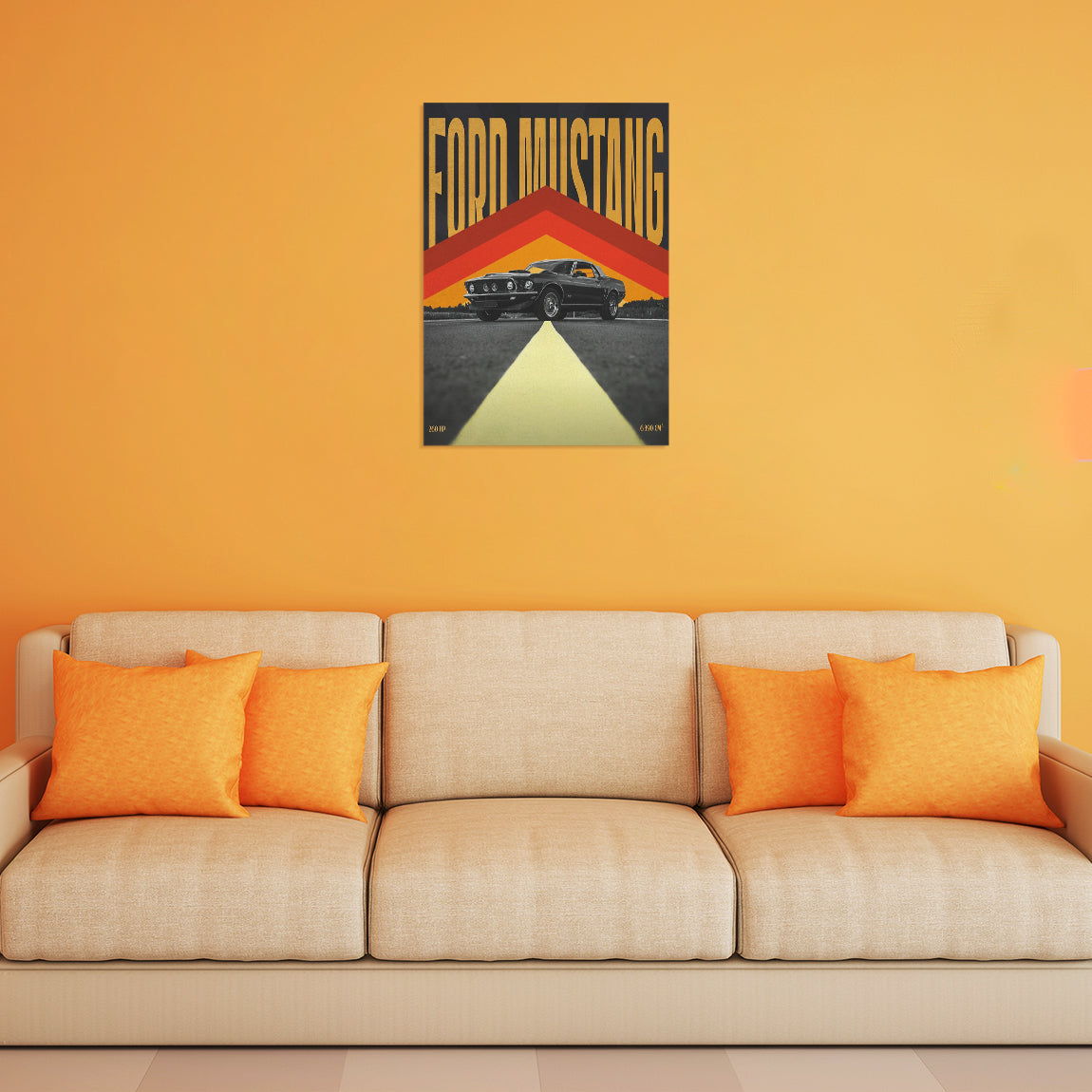 Ford Mustang Retro Arrows Poster