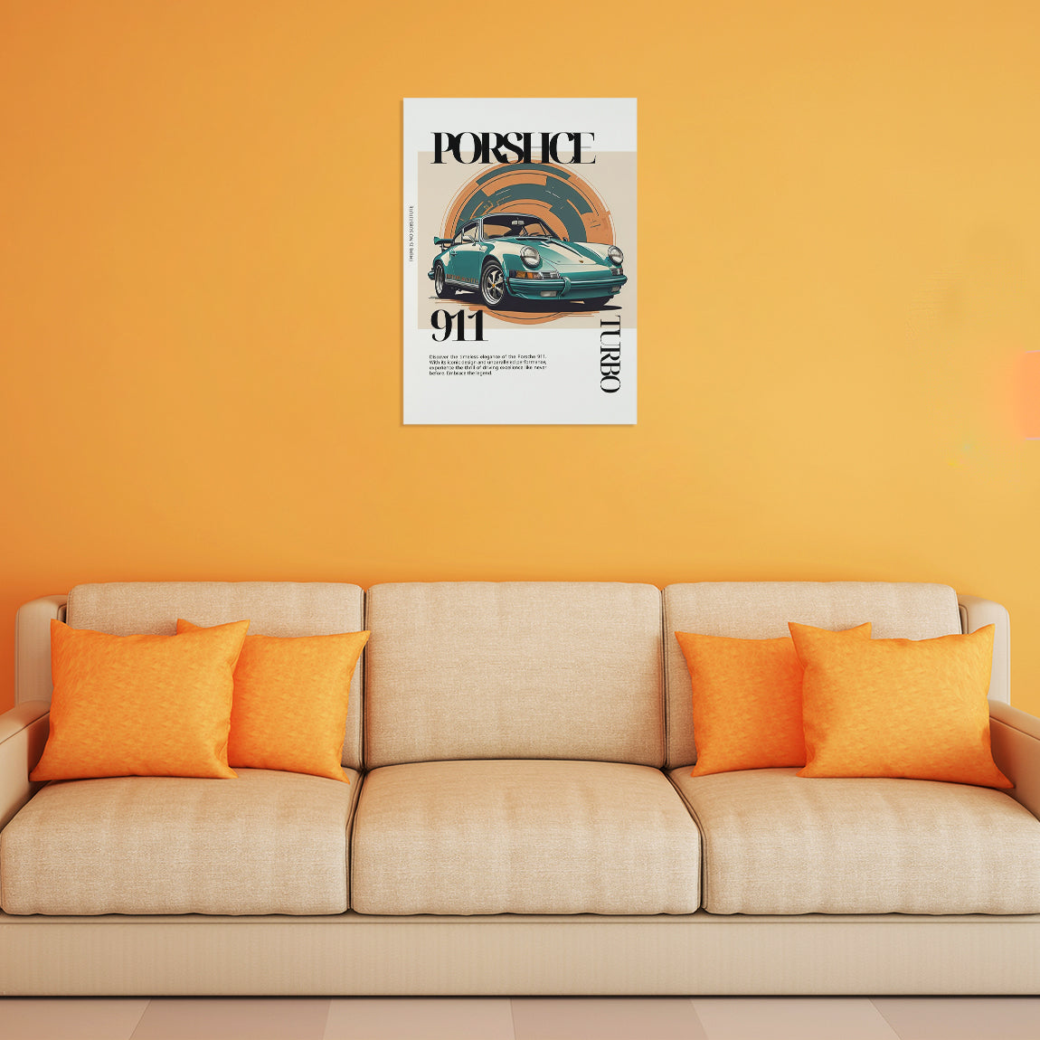 Porsche 911 Retro Turbo Poster