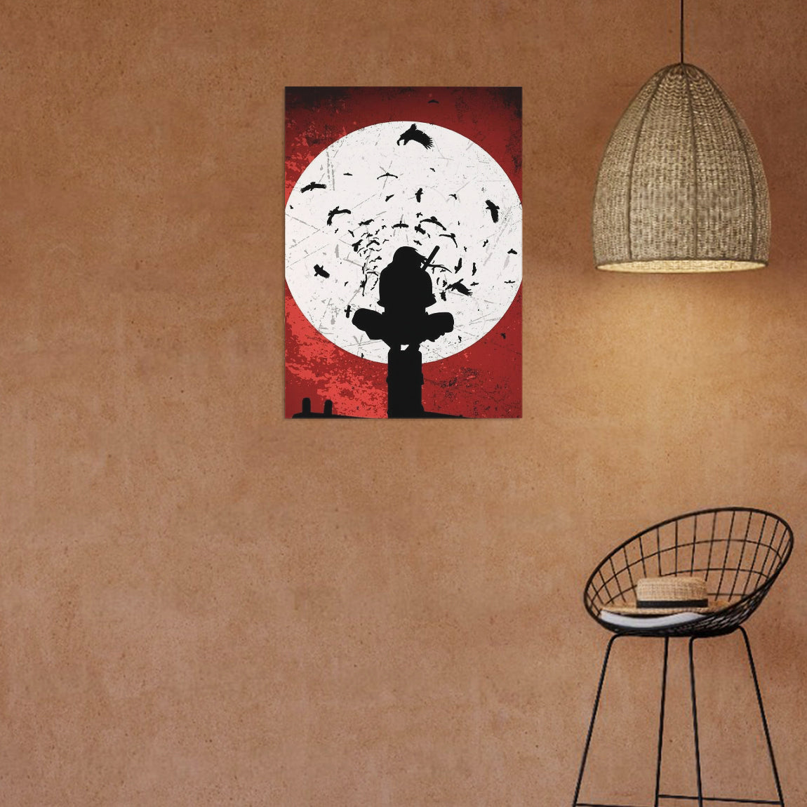 Itachi Moon Crow Silhouette Poster