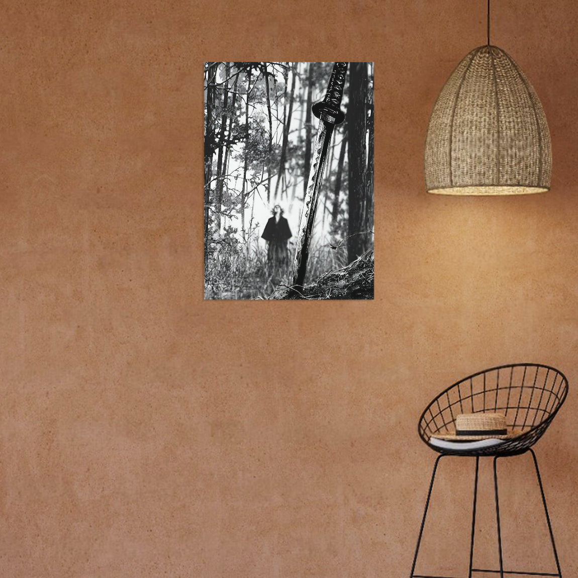 Lone Katana Forest Scene Poster