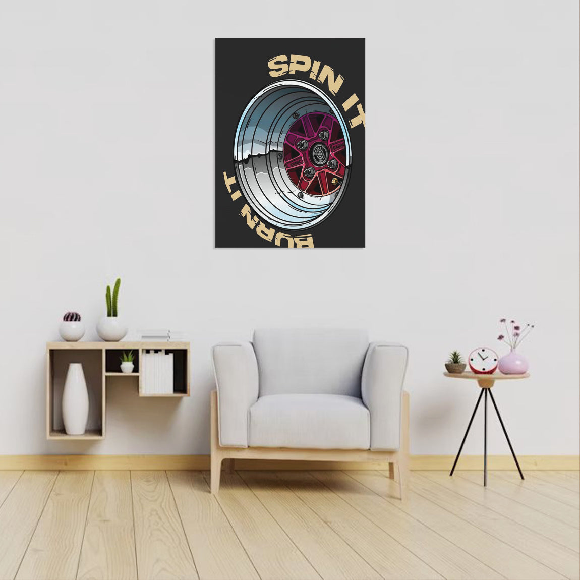 Spin It Burn It Wheel Art Poster