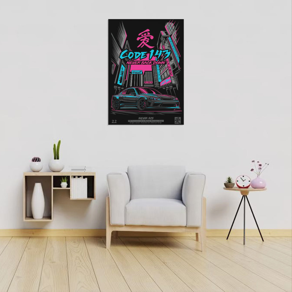 Nissan Silvia S15 Neon Street Poster