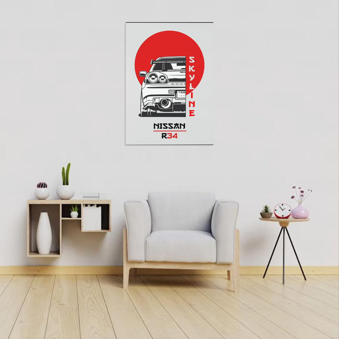 Nissan Skyline R34 Rising Sun Poster