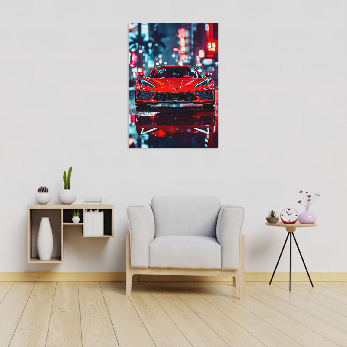 Corvette C8 Neon City Poster