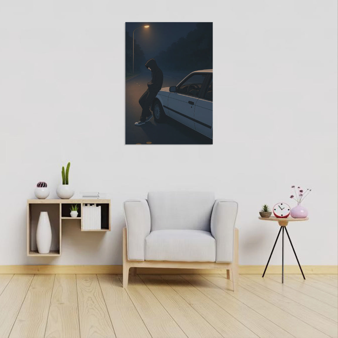 Night Drive Anime Style Poster