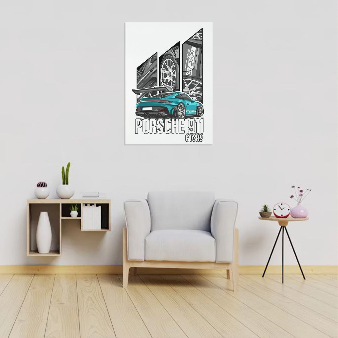 Porsche 911 GT3 RS Geometric Poster