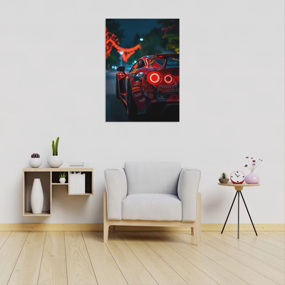 Nissan GT-R Night Lights Poster