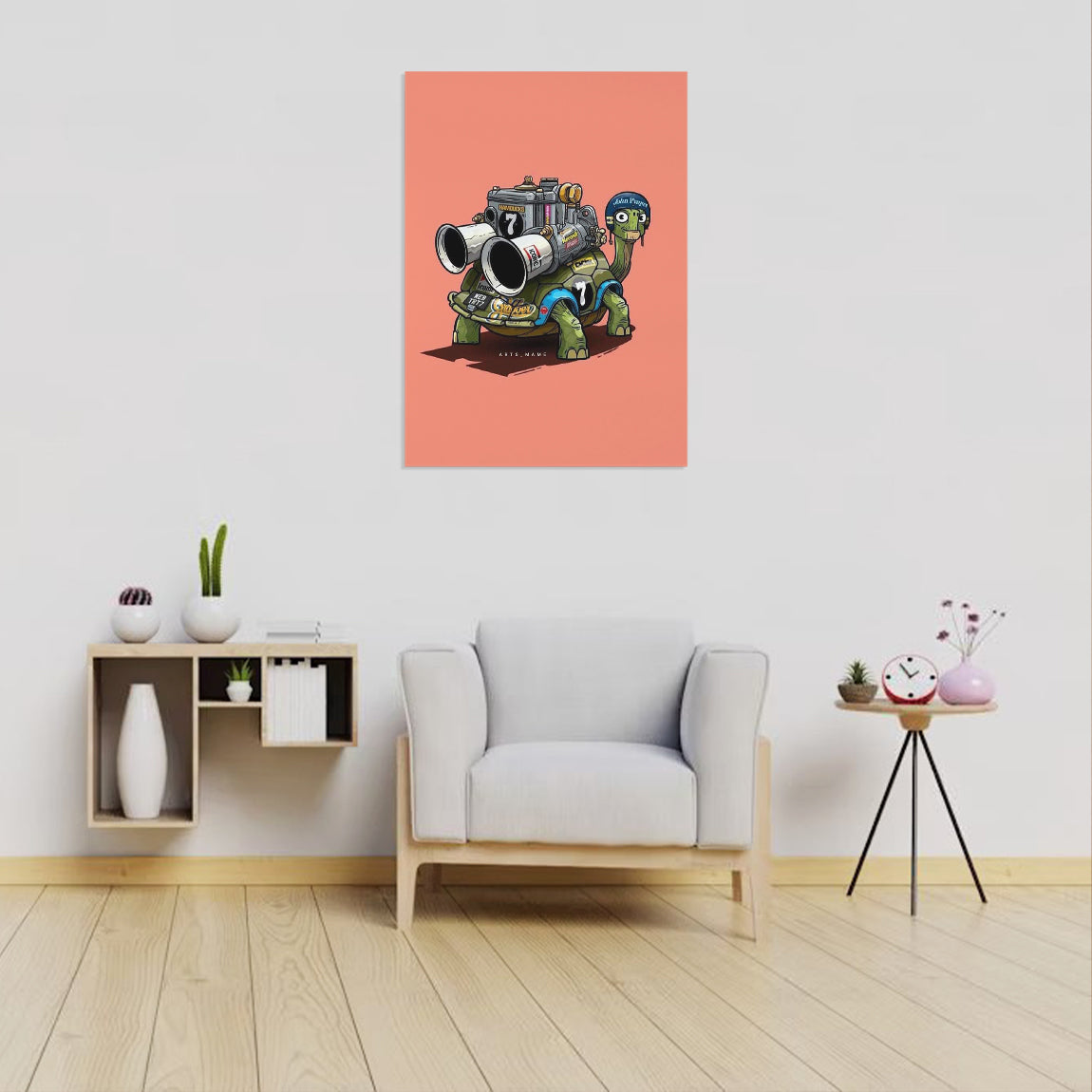 Turbo Turtle Cartoon Poster